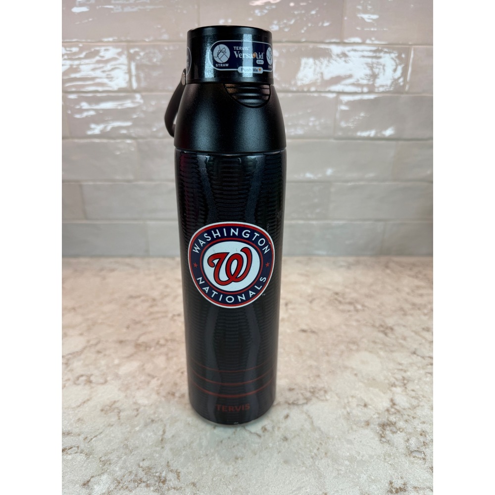 Tervis Washington Nationals MLB Water Bottle Black VersaLid Insulated 24oz